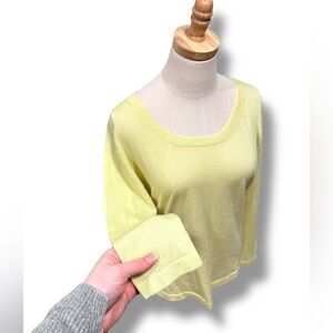 PURE COLLECTION Cashmere Ultra Fine Cashmere Sweater Lemon Yellow 8/10